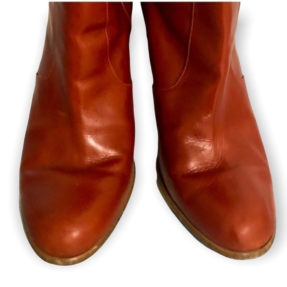 Michel Perry leather knee High boots, size 38.5 EU, in brick brown leather - Picture 4 of 14